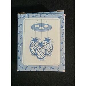 Vintage Russ Ceramic Olde Towne Mini Windchime Pineapples